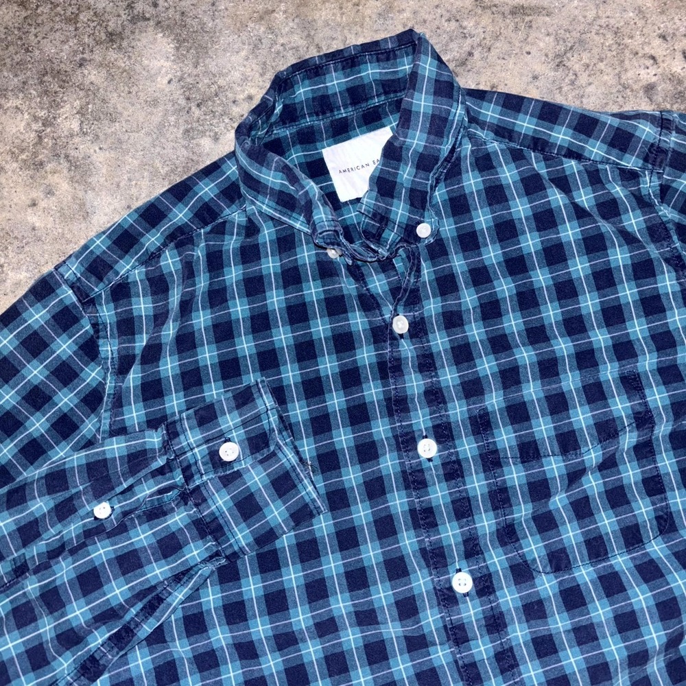 American Eagle Outfitters Shirt Mens XS Multicolor Cotton Plaid Button Down
